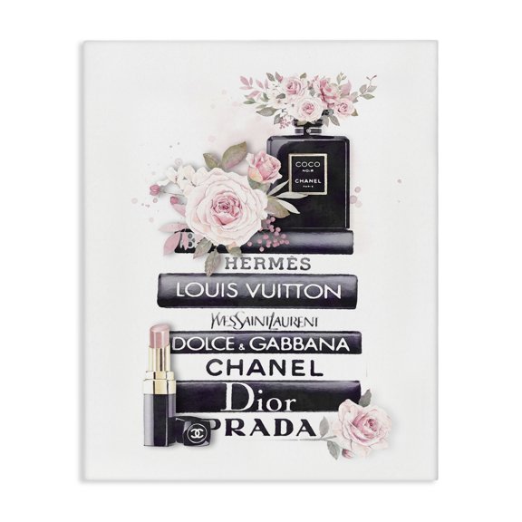 Stupell Industries Shabby Chic Pink Roses and Toiletries Fashion Glam Bookstack Canvas Art, 16 x 20, by Ros Ruseva