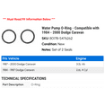 thumbnail image 2 of Water Pump O-Ring - Compatible with 1984 - 2000 Dodge Caravan 1985 1986 1987 1988 1989 1990 1991 1992 1993 1994 1995 1996 1997 1998 1999, 2 of 2