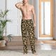thumbnail image 2 of Fotbe Leopard Print Pantalones de Pijama para Hombre, Pantalones de Dormir, Pantalones de Casa con Cintura Ajustable y Bolsillos-Large, 2 of 6