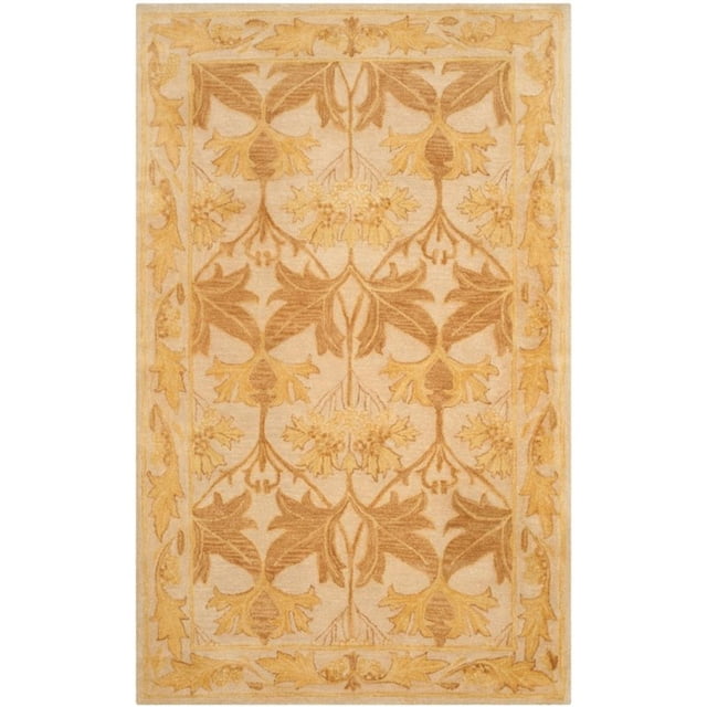 Safavieh Antiquities Collection AT841B Handmade Traditional Oriental Beige and Gold Wool Area Rug (3' x 5')