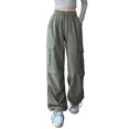 thumbnail image 1 of Gibobby Pantalones tipo cargo mujer Pantalones de chándal informales para mujer, ropa holgada de ajuste relajado, cintura alta, cordón en la cintura con bolsillos(AG,M), 1 of 4