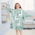thumbnail image 5 of Wearable Blanket with Sleeves and Pocket Oversized Hooded Sweatshirt 3-14 YR Cute Cartoon Llama Pattern S, 5 of 7