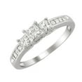 thumbnail image 2 of Intriguing Three Stone Three Stone Engagement ring Half Carat Princess Cut Diamond on Gold, 2 of 3