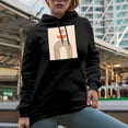 thumbnail image 2 of Aesthetic Minimalism Boho Geometric Rainbow Art or Design Merch Gift, Black Hooded Sweatshirt or Hoodie, Small, 2 of 5