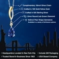 thumbnail image 2 of 925 Silver and 10K Yellow Gold Blue Created Sapphire and White Lab Grown Diamond Pendant Necklace for Women | 2.56 Cttw | Gemstone September Birthstone | Pear Shape 9X6MM | With 18 inch Chain, 2 of 6