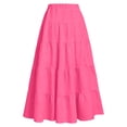 thumbnail image 6 of BLTIBY Girls Cute Bowknot Maxi Skirts 2026 Summer Casual Elastic High Waist A-Line Boho Skirt Beach Vacation Outfits Hot Pink 12-13Years, 6 of 8