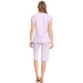 thumbnail image 4 of Lati Fashion Women Capri and Short Sleeve Top 2-Piece Female Pajamas Set Purple XXL, 4 of 4