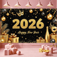 thumbnail image 2 of Decorative Design New Year Banner Festive Theme Celebration Banner for Holiday Event Indoor Decoration Party Backdrop, 2 of 5