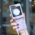 thumbnail image 3 of Allytechgroup Slim Case for Samsung Galaxy Z Flip 7, Premium PU Leather Cover with Crossbody Shoulder Strap Lightweight Shock-Absorbent Non-Slip Cover with Hand Strap for Women Girls, Purple, 3 of 11