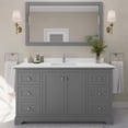 thumbnail image 2 of Wyndham Collection 60" Wood Single Bathroom Vanity in Dark Gray/Chrome, 2 of 7