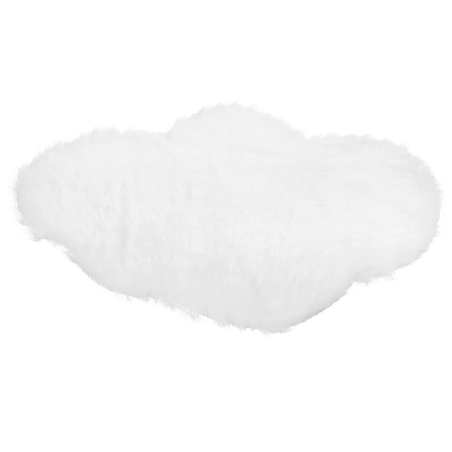 Lot de 1 Tapis Miniature de Maison de Poupée en Peluche Blanc pour Accessoires de Petite Maison