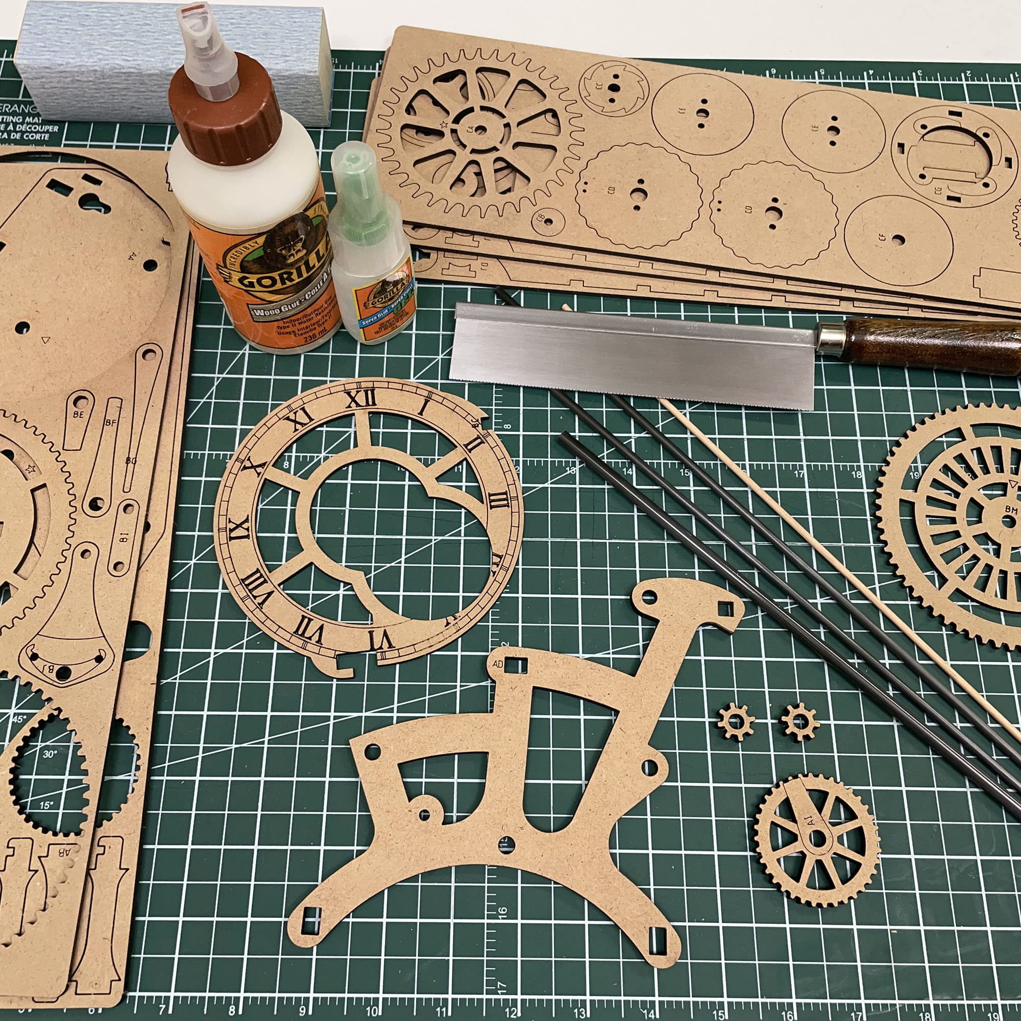 ABONG Crossingham Wooden Gear Wall clock kit
