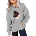 thumbnail image 2 of RMGVDSD Hoodies for Girls Kids Horse Print Long Sleeve Hooded Sweatshirts Back To School Graphic Pullover Tops Fall Winter Clothes Fashionable Top 4-5 Years, 2 of 4