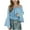 Light Blue., variant on Agkizg Summer Girls Casual Tops Fashion Long Sleeve Tops Off-the-shoulder Solid Color T Shirts Loose Fitting Ruffle Hem Cute Kids Clothes Tops