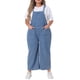 thumbnail image 2 of Overoles de mujer plus size Agnes Orinda, pantalones de mezclilla, tirantes ajustables, mono casual, 1X azul claro, 2 of 6