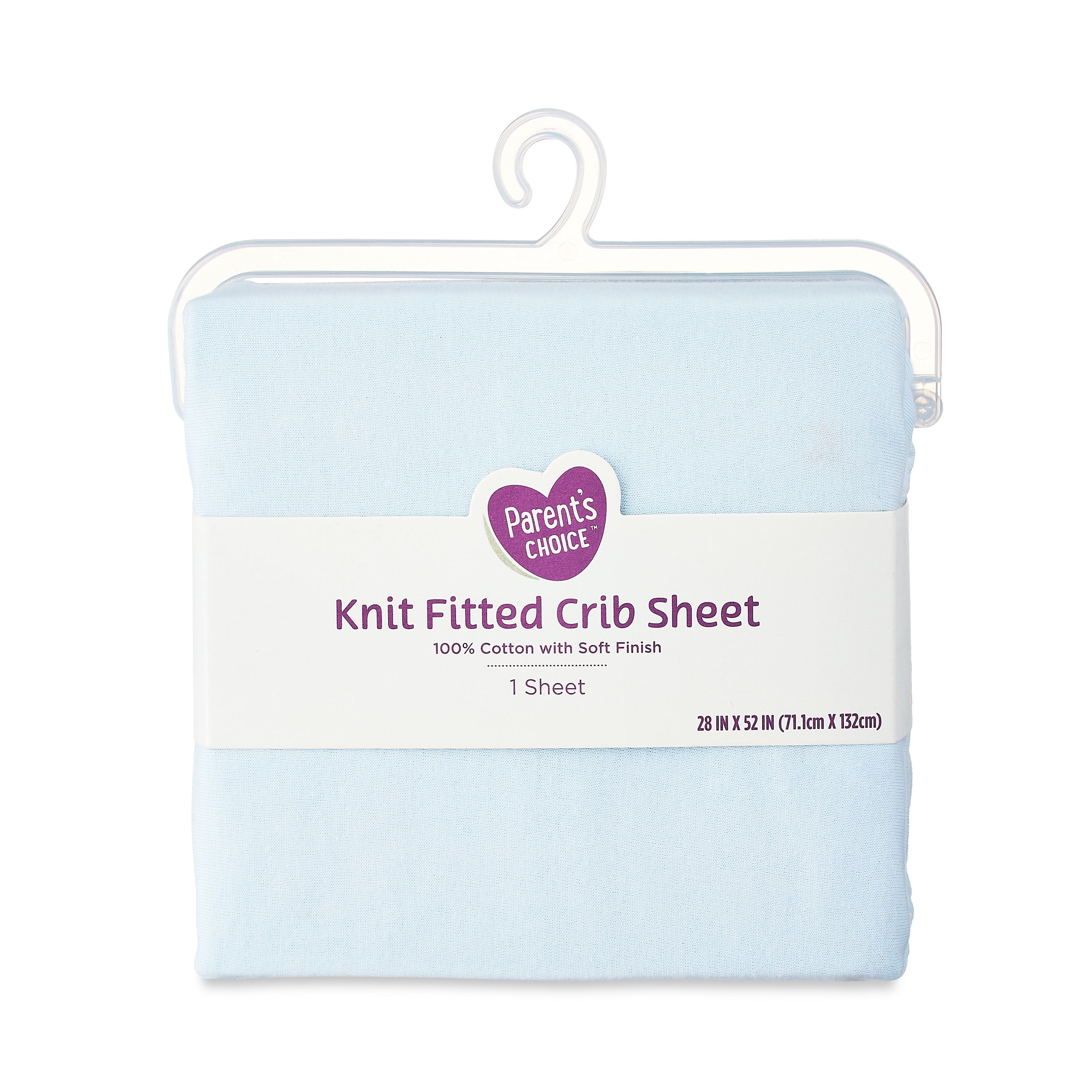 (3 pack) Parent's Choice 100% Cotton Infant Crib Fitted Sheet, Blue