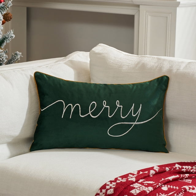 Xihbxyly Funda de Almohada Navideña, Diseño Festivo En Rojo, Verde y Blanco, Poliéster Suave, Cremallera Invisible para Un Fácil Mantenimiento, Decoración Acogedora para El Hogar, Ideal para Decorar