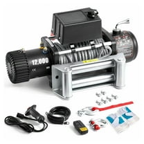 12000lbs Electric Winch, 12V Truck Winch with Wireless Remote, 85ft Steel Cable, Heavy Duty Winch for Jeep, UTV, ATV, Wrangler, Off-Road Recovery
