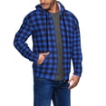 thumbnail image 2 of Goofa Buffalo Plaid Blue Black Pattern Mens Full-zip Hoodie, Zip-up Pullover Hooded Sweatshirt, Kangaroo Pocket Hoodie Ideal for Daily Wear, Travel, and Home-X-Large, 2 of 5