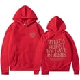 thumbnail image 2 of Bmisegm Women Autumn or Winter Letters Double Printed Long Sleeved Hoodie with Cap Strap Pocket Hoodies for Women Red L, 2 of 4