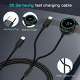 thumbnail image 4 of Duocaibao Galaxy Watch Charger Compatible Galaxy Watch 8/7/6/6 Classic/5 Pro/5/4 Classic/3 Active2/1 Cable De Carga Rápida Usb C 2 En 1 Cargador Súper Rápido De 25 W Para Galaxy S25/24/23/Iphone 16/15, 4 of 5