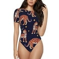thumbnail image 2 of Picia Leopard Print Womens One Piece Swimsuits Modest Tummy Control Bathing Suits Lace Up Slimming Swim Suit-Large, 2 of 9
