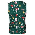 thumbnail image 4 of Mens Christmas Printed Pocket Buttons Sleeveless V Neck Vest Jacket Suit Vest, 4 of 6