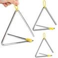 thumbnail image 1 of 3 Pieces Kids Musical Triangles, Triangle Instrument, Percussion Musical Instrument, Beater Metal Percussion Instrument, 4/5/6 inch Kid Musical Triangles for Child, School, Early Education Toy, 1 of 7