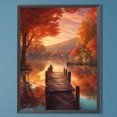 thumbnail image 3 of GS4303 Cuadrado Resina Con Paisaje Lago Otoñal Serie Paisaje 45x60CM, 3 of 9