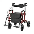 thumbnail image 6 of 2-in-1 Foldable Rollator Walker with Seat & 9" All-Terrain Tires - 6-Level Adjustable Height Mobility Aid for Seniors & Adults, 308lbs Capacity, Portable for Travel, Shopping, Outdoor (Red), 6 of 10