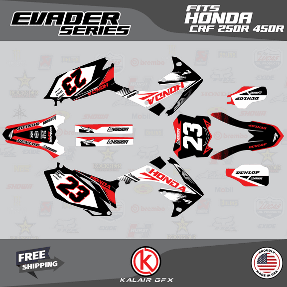 Kalair GFX Graphics Kit for Honda CRF250R (2010-2013) Evader Series