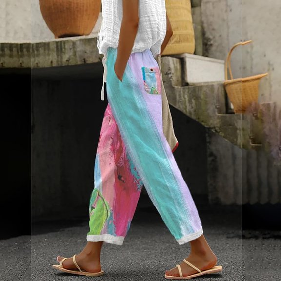 Pink Women's Casual Pants, Women'S Spring And Summer Casual Drawstring Pants,Women's Casual Pants XXL
