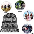 thumbnail image 5 of Mochila con cordón de elefante, diseño vintage de flores y animales, ideal para deportes, fitness y yoga, para hombre y mujer., 5 of 5