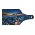 thumbnail image 1 of Urban Cutting Board, Bangkok Skyline at Sunset Evening Thailand Cityscape Metropolis Architectural Photo, Tempered Glass Cutting and Serving Board, Wine Bottle Shape, Blue Coral, by Ambesonne, 1 of 1