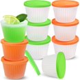 thumbnail image 1 of Silicone 4oz Jello Shot Cup with Lids, Squeezable and Non-Stick, Leakproof and Tight Fit, Stackable Portion Cups, Sauce Cups, Storage Container, Pack of 10, 1 of 6