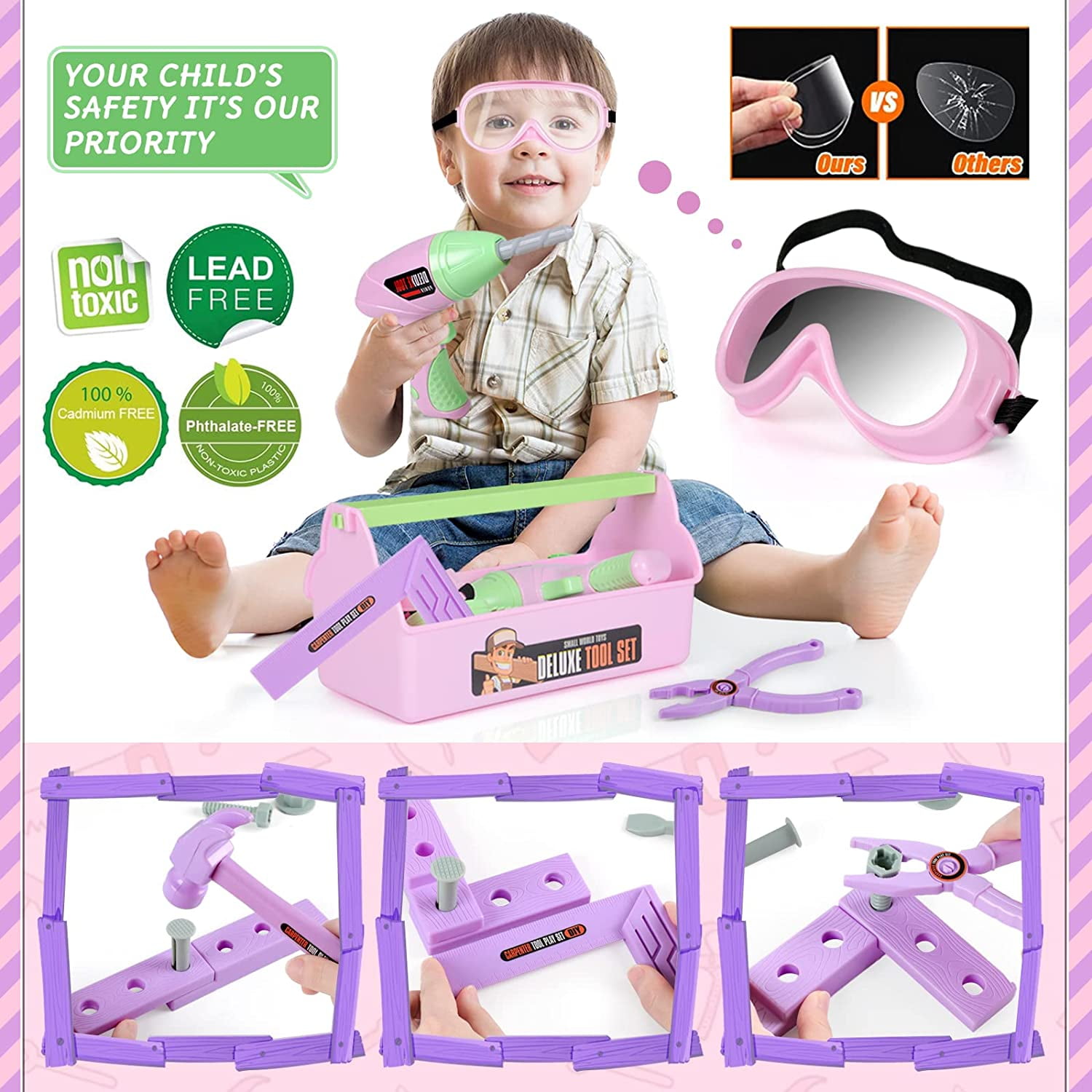 Pink tool 2024 set for kids