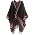thumbnail image 1 of LinYooLi Poncho Ouvert à Franges pour Femmes, Cardigan, Cape, Couverture pour Fête, Voyage, Bureau, 1 of 6