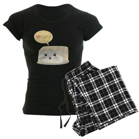 

CafePress - Kawaii Tofu Asking People To - Women s Dark Pajamas
