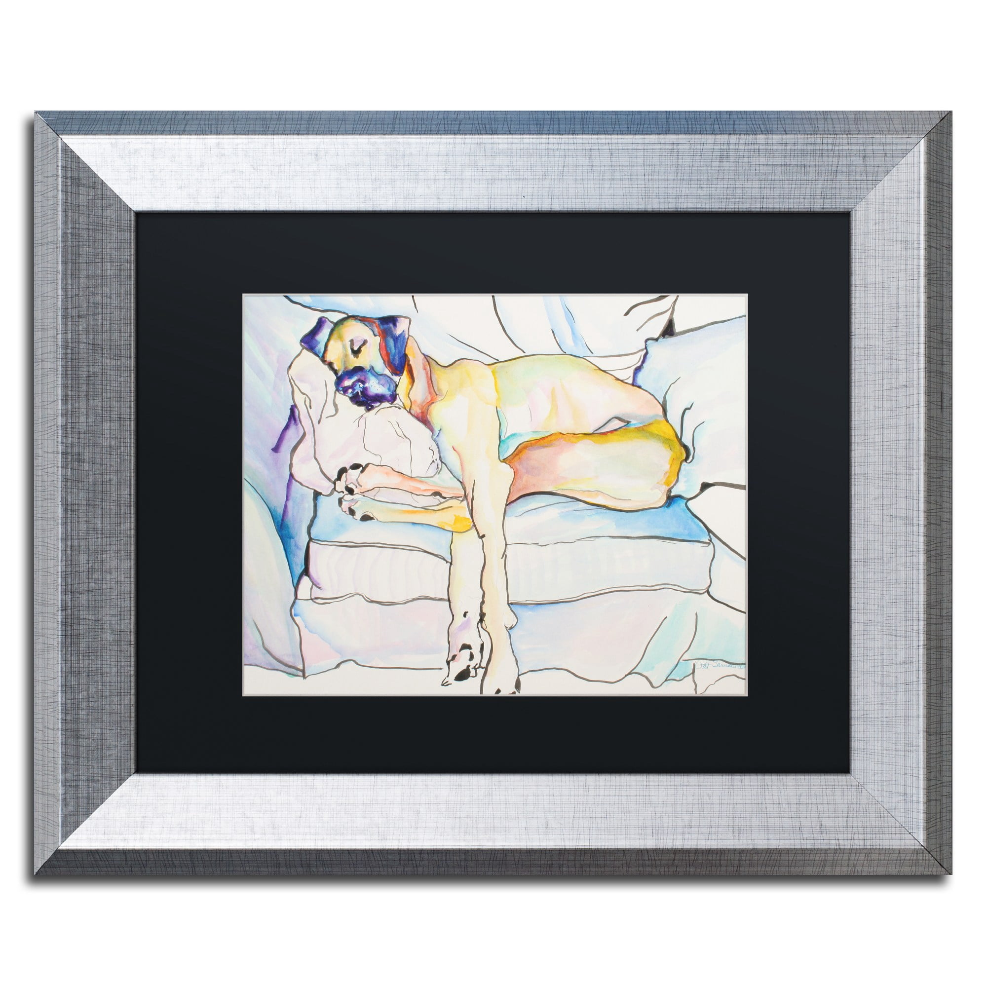 Trademark Fine Art "Sleeping Beauty" Canvas Art by Pat Saunders-White Black Matte, Silver Frame