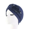 thumbnail image 1 of CSChome Bonnet Femme Bonnet Extensible Coupe-Vent Résistant aux Déchirures Bord Rétractable Bord Chaud à Sequins Fleur Turban Mode, 1 of 6