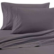 Wamsutta 525-Thread Count Pimacott Wrinkle Resistant Full Flat Sheet in Charcoal