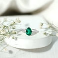 thumbnail image 4 of Rosec Jewels Lab Grown Emerald Teardrop Engagement Ring (7X10mm Pear Shape, AAAA Quality Certified) - with Jewelry Box, 925 Sterling Silver, US 4.00, 4 of 9