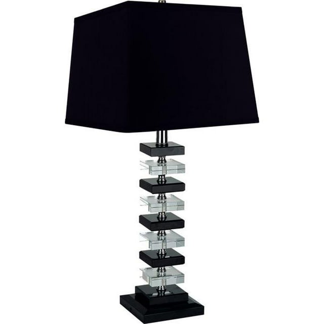 Ore Furniture 31133BK 26 in. Solid Crystal Table Lamp - Black & Clear