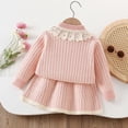 thumbnail image 5 of Zshosam Teen Girl Clothes Trendy Toddler Baby Girl Outfit Long Sleeve Shirt Tops Pleated Skirt Set Uniform Clothes Fall Size 5T 6T,(Pink 5-6 Years), 5 of 6