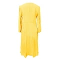 thumbnail image 1 of Sexy Dance Robe Longue Femme Boutons Décoratifs Maxi Robes Col en V Plissée Manches Longues Jaune Clair 3TG, 1 of 5