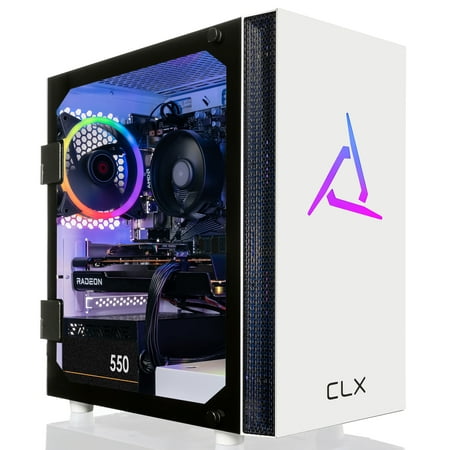 CLX SET Gaming Desktop - AMD Ryzen 5 5600 3.5GHz 6-Core Processor, 16GB DDR4 Memory, Radeon RX 6500 XT 4GB GDDR6 Graphics, 1TB SSD, WiFi, Windows 11 Home 64-bit