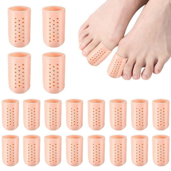 Toorise 20pcs Gel Big Toe Caps Soft Silicone Toe Covers Antiskid Washable Big Toe Guards Breathable Gel Big Toe Protectors for Big Toe, Calluses, Blisters, Hammer Toe, Pain Relief