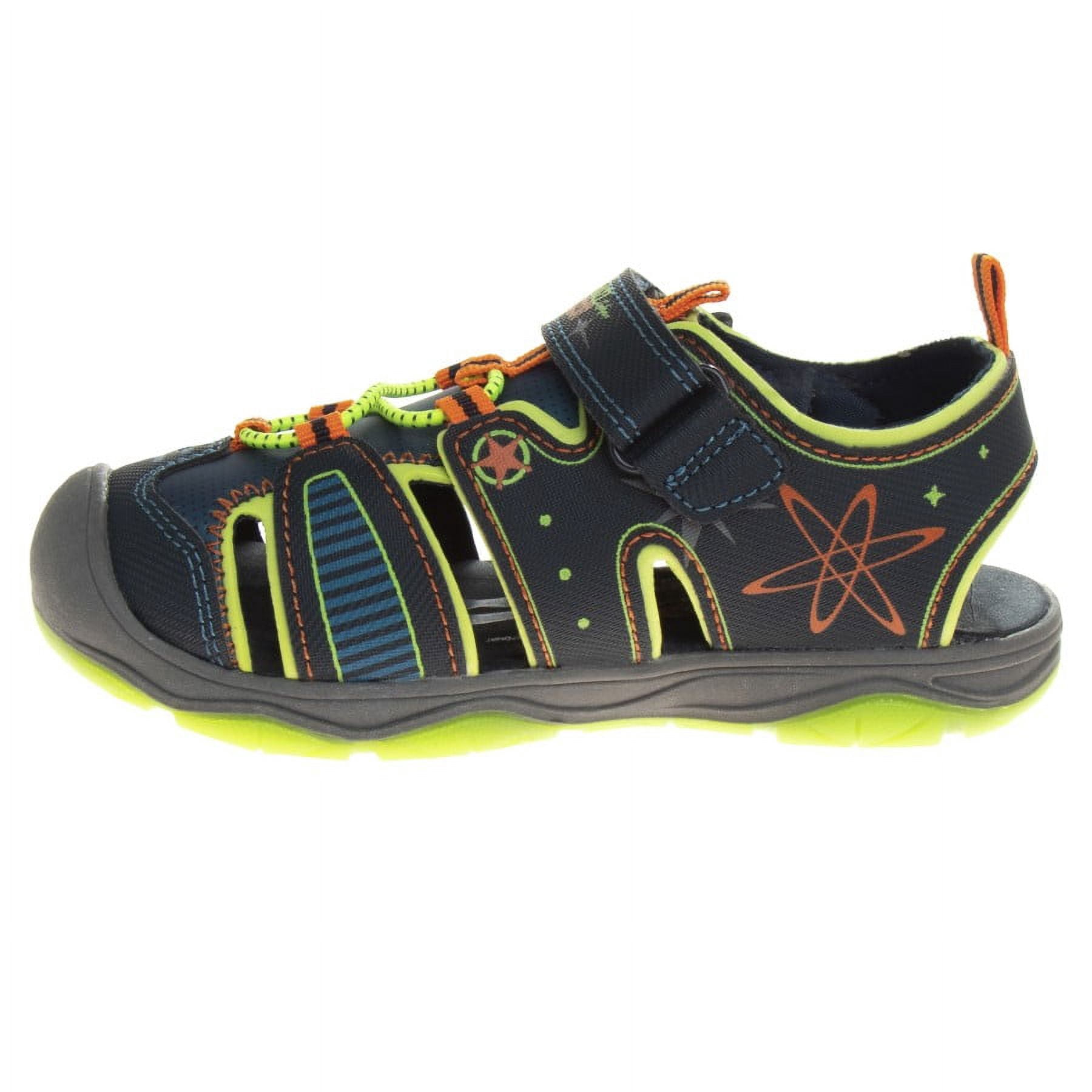 Disney Pixar Toy Story Hook & Loop Boys Toddler Closed Toe Sport Sandals - Navy/Lime, 9
