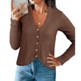 thumbnail image 4 of Long Sleeve V-neck Women Crochet Cardigan Casual Button Down Sweater, 4 of 6