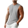 thumbnail image 3 of Agkizg Men Sleeveless Workout Tank Tops, Solid Summer Breathable Stretch Quickly Dry Athletic Vests Gym Muscle Undershirts Daily Sport Wear, 3 of 6